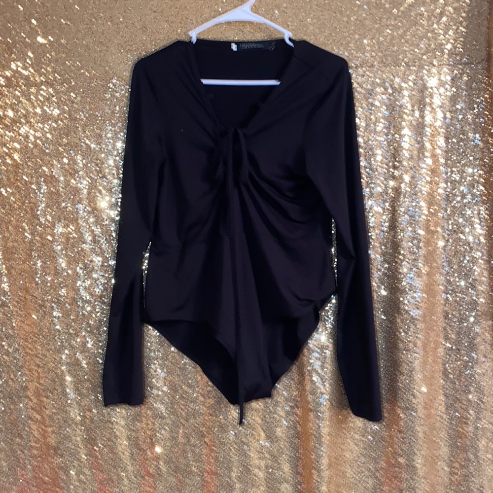 black lace up bodysuit